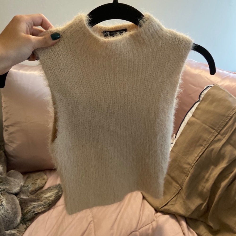 Sold on depop Zara fuzzy top size small